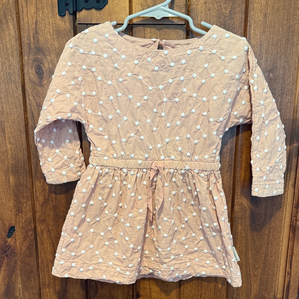 Burberry baby dress  peach with White Dots